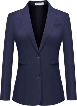 Women's Casual Blazer 2 Buttons Notch Lapel Open Front