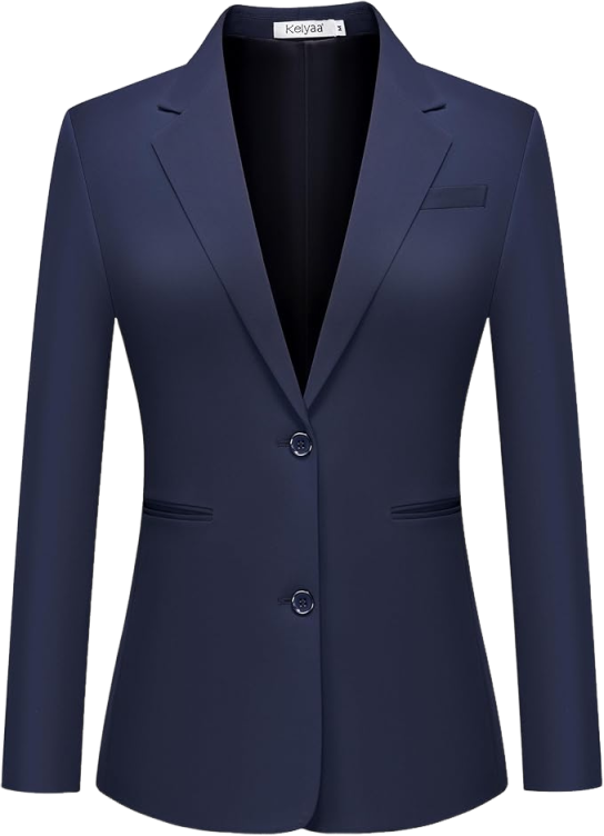 Women’s Casual Blazer 2 Buttons Notch Lapel Open Front